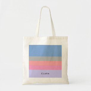pastelroze koraal grijs blauw paars kleurenblok tote bag