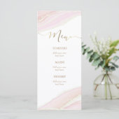 pastelroze marmeren Menu (Staand voorkant)
