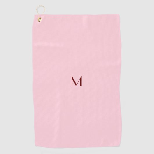 pastelroze - monogram toevoegen golfhanddoek (Voorkant)