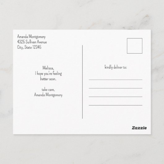 Pastelroze & Nepglitter Boho Regenboog Snel Beter Briefkaart (Achterkant)