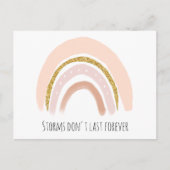 Pastelroze & Nepglitter Boho Regenboog Snel Beter Briefkaart (Voorkant)