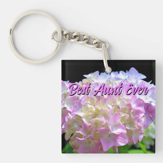 pastelroze paarse hydrangeenbloemen Tunt Sleutelhanger (Voorkant)