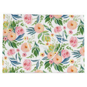 Pastelroze pinda's met een maasbloem groot cadeauzakje (Achterkant)