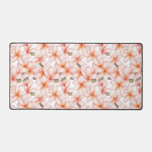Pastelroze Plumeria Frangipani Bloemen Bureaumat (Voorkant)