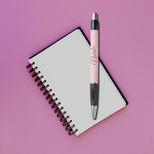 Pastelroze vaste kleur, monogrammen pen
