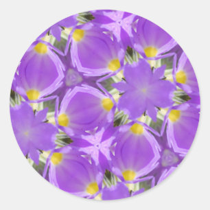 pastelroze-witte patronen ronde sticker