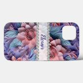 Pastels 3D bloemschikken, diamant lijst Case-Mate iPhone Case (Achterkant (horizontaal))