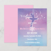  Pastels Ballet Dance, Dancer Save the Date Kaart (Voorkant / Achterkant)