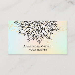 ** Pastels Blush Mandala Glitter Spirituele Yoga Visitekaartje
