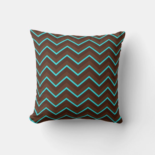 Pastels Chocolat Chevron Oreiller à lancer de 3 Ca (Recto)