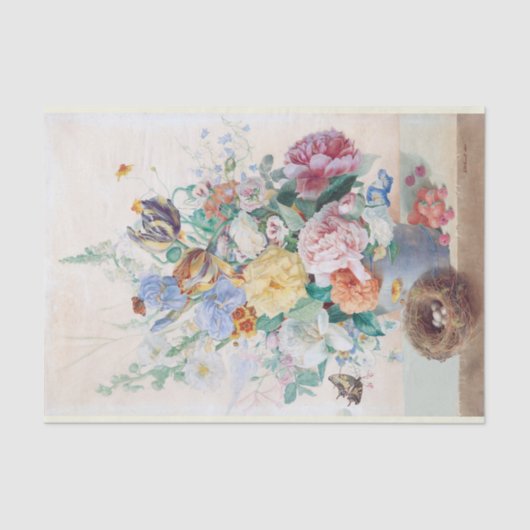 Pastels Classical Floral still Life Tissue Paper Tissuepapier (Voorkant)