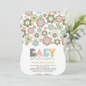 Pastels Daisies Flowers Blooms Baby shower Invite Kaart (Staand voorkant)