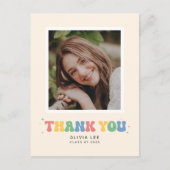 Pastels Groovy Retro Afstuderen Dank u Briefkaart (Voorkant)