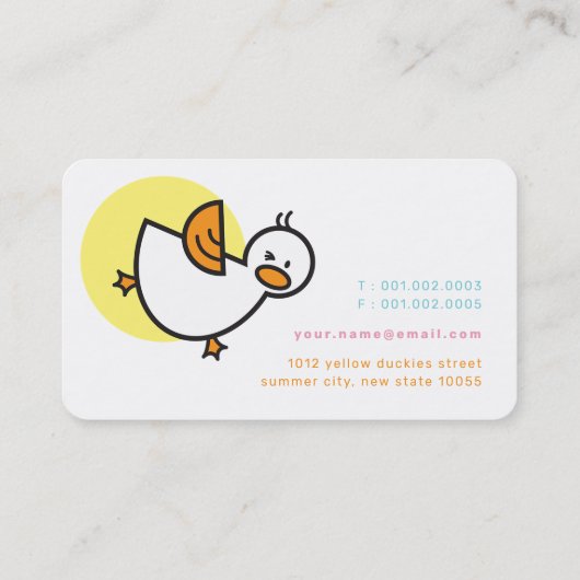 Pastels Jouer Duckies & Mignons Carte de visite po (Dos)