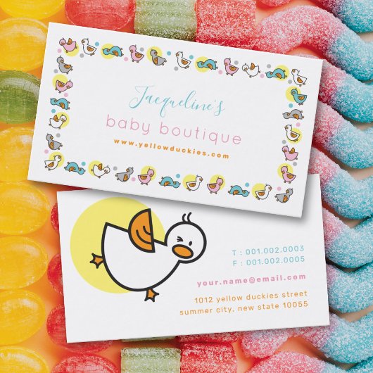 Pastels Jouer Duckies & Mignons Carte de visite po