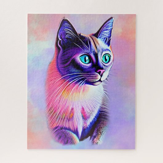 Pastels Painted Siamese Cat Legpuzzel (Verticaal)