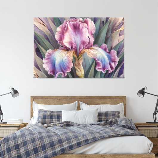 *~* Pastels Roze IRIS Irissen  Bloemen TV2 Canvas Afdruk (Insitu (Slaapkamer))