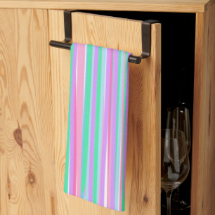 pastels verticale strepen theedoek