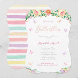 Pastels Vlinders Tuin Vrijgezellenfeest Party Kaart
