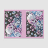 pastelschedel en bloemendecoupage L&R 145 Tissuepapier (Voorkant)