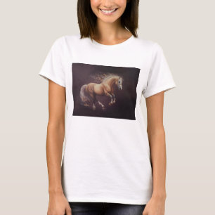 Pastelschilderij van een rennend paard t-shirt