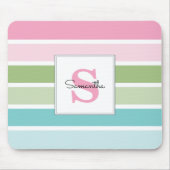 Pastelstrepen Monogrammed Muismat (Voorkant)