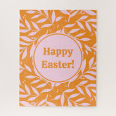 pasteltakken - oranje en roze Pasen Legpuzzel (Verticaal)