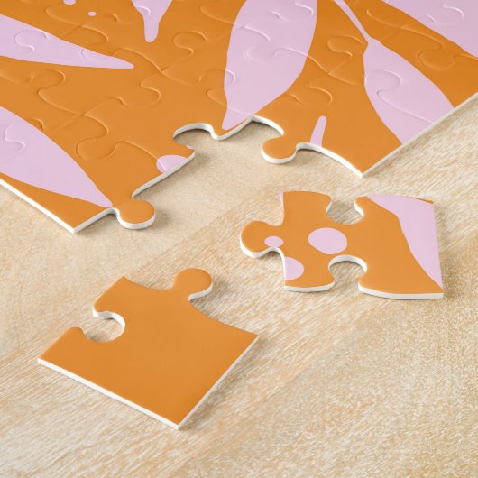 pasteltakken - oranje en roze Pasen Legpuzzel (Zijkant)