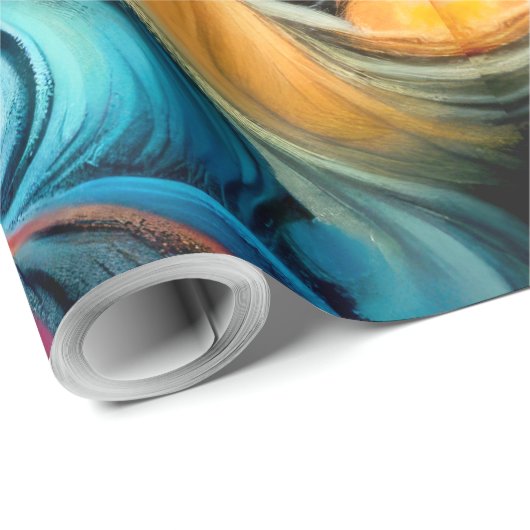 Pasteltekening Abstract Bubble Biologisch Kleurrij Cadeaupapier (Rol Hoek)