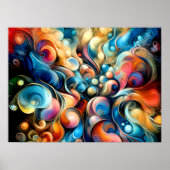 Pasteltekening Abstract Bubble Biologisch Kleurrij Poster (Voorkant)