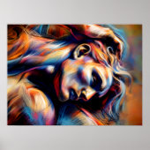 Pasteltekening Abstract ruw schets liggend Man Poster (Voorkant)