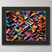 Pasteltekening Abstracte Dimensionale Geometrisch Poster