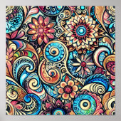 Pasteltekening Boheems ingewikkeld ontwerp Poster (Voorkant)