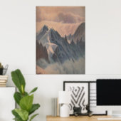  pasteltekening eerie mountainglacier poster (Thuiskantoor)