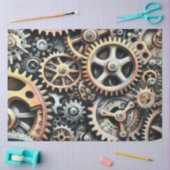 Pasteltekening van Cogs Gears Steampunk Tissuepapier (Craft)