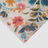 Pasteltekening van een bloemenpatroonblok tissuepapier (Detail)