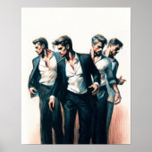 Pasteltekening van Mannen Beweging Poster (Voorkant)