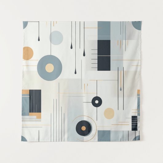 Pasteltinten retro geometrisch patroon wandkleed (Voorkant)