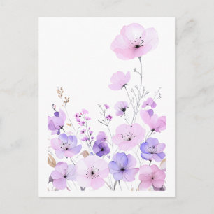 Pasteltuin met zachte bloemen in bloei briefkaart