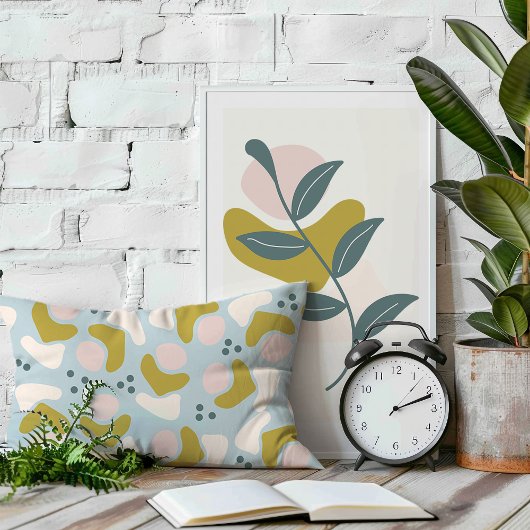 Pastelvormen en stippen accent kussen