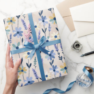 Pastelweide Madeliefjes en Lavendel Cadeaupapier