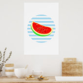 Pastèque, affiche, affiche d'été, cercle BLUE (Cuisine)