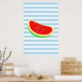Pastèque, affiche d'été, affiche de jardin, cuisin (Cuisine)