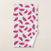 Pastèque au néon sur le motif de graines (Serviette à main)
