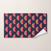 Pastèque au néon sur le motif pourpre (Serviette à main)