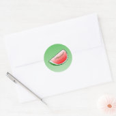Pastèque - Autocollant Rond Classique (Enveloppe)
