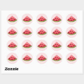 Pastèque avec Stickers Arrière - plans roses (Feuille)