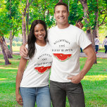 Pastèque de Réunion familiale<br><div class="desc">Prévoyez-vous une réunion de famille ? Ces joyeux T-shirts sont décorés de pastèques aquarelles. Facilement personnalisable pour tous les membres de votre famille. Aquarelle originale © Michele Davies.</div>
