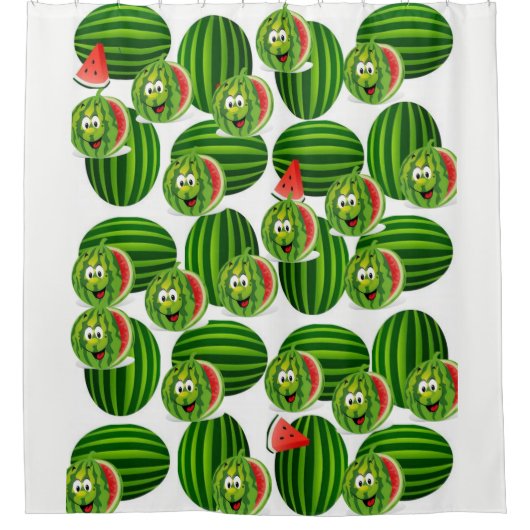pastèque enfant blanc vert douche rideau (Devant)