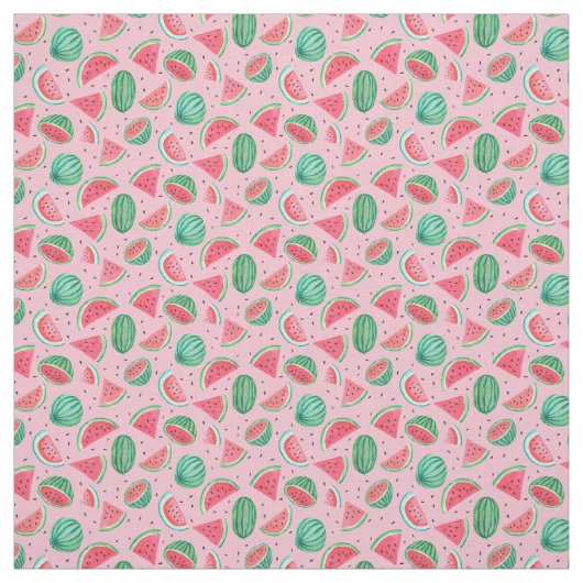 Pastèque | Fruit Tropical Été | Tissu (Échantillon)